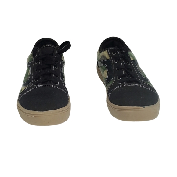 🔵 Wonder Nation Boys Camo Trimmed in Black Skate Shoes 6 Big Boy - Picture 3 of 6